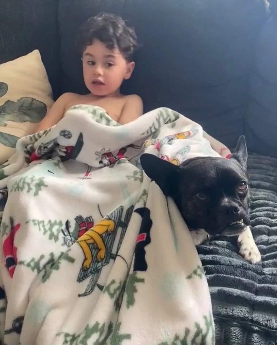 Blake with new family