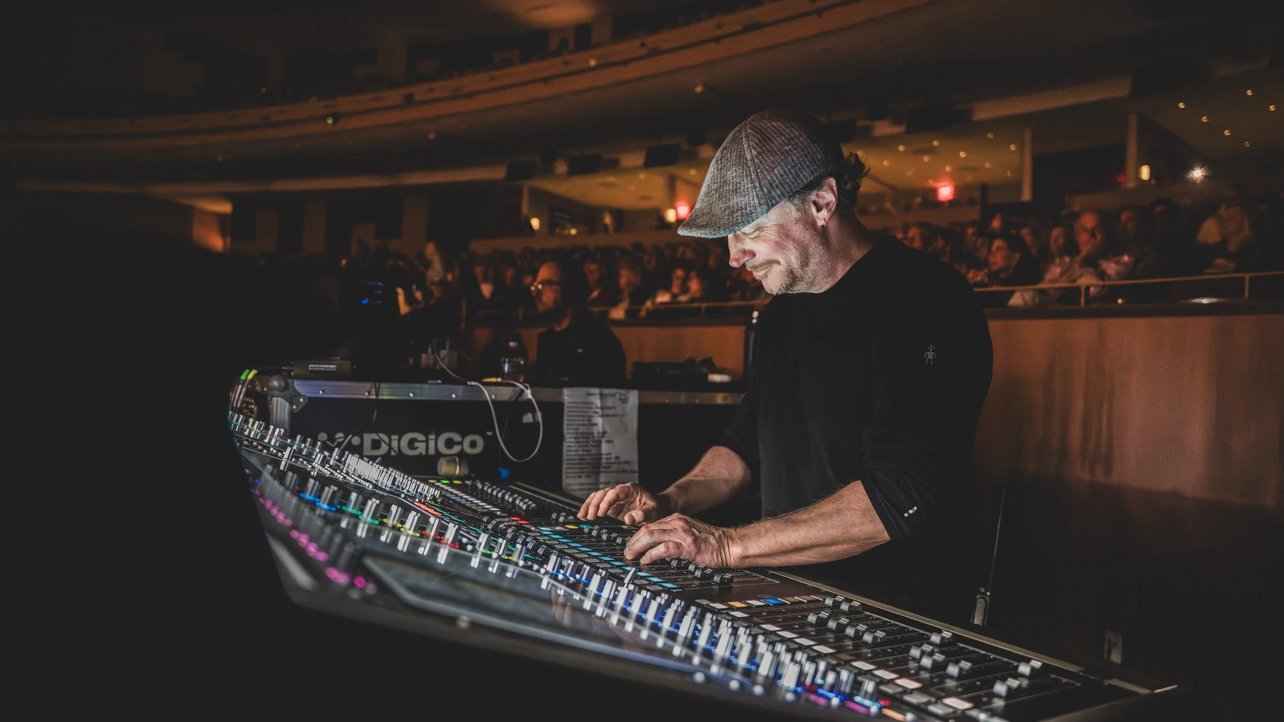 Daryl Chonka mixing at the front of house console