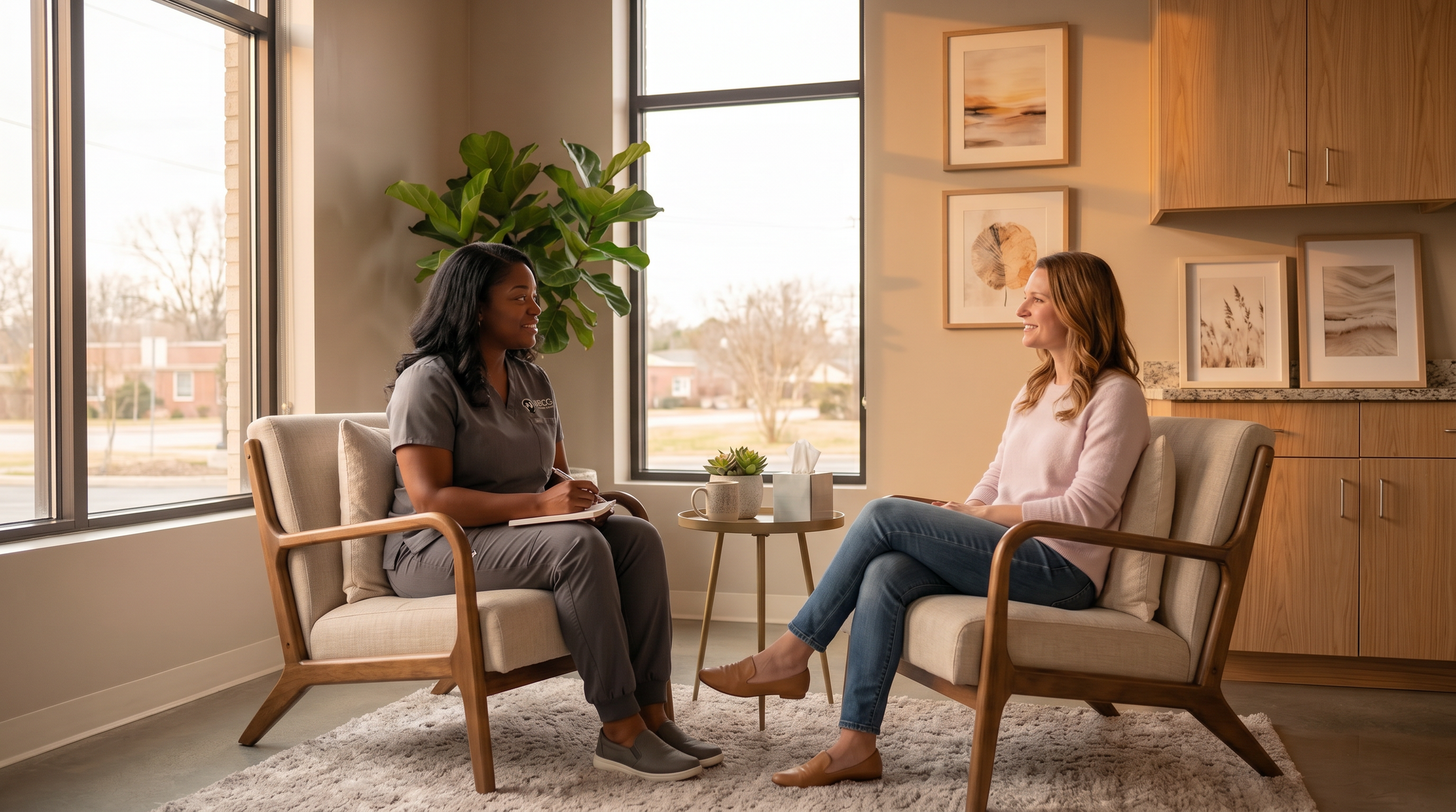 NBCG provider consulting with a patient about TMS therapy at our Utah clinic