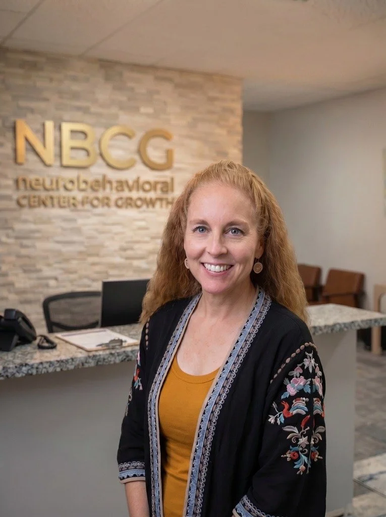 Dr. Jennifer Cardinal, neuropsychologist and founder of NBCG, in the NBCG reception area in Utah
