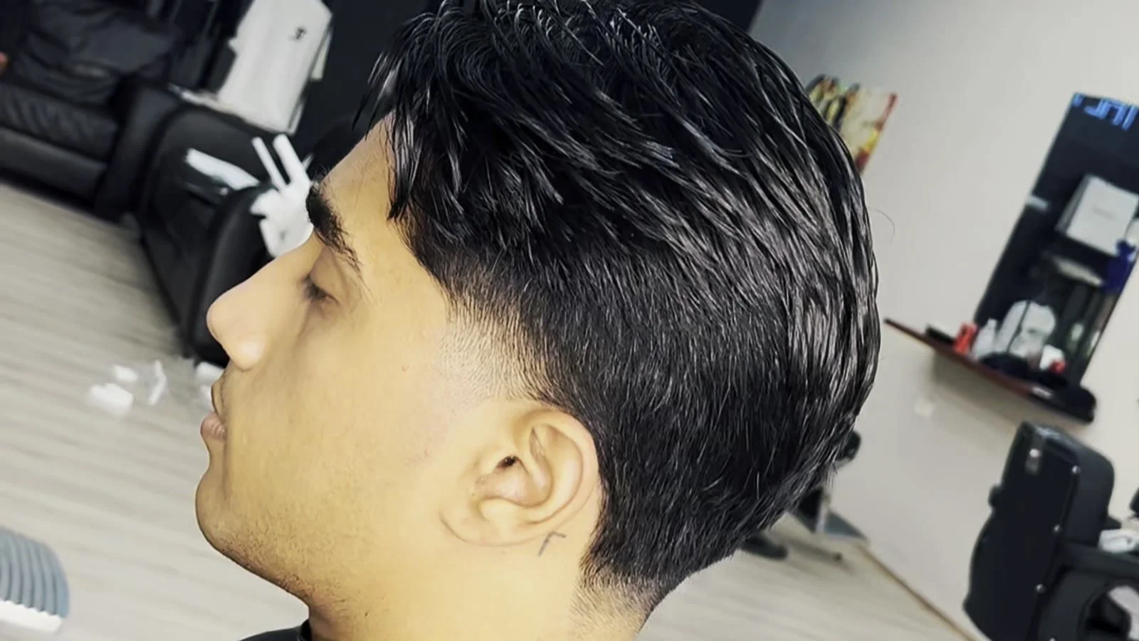 Finished skin fade, side profile