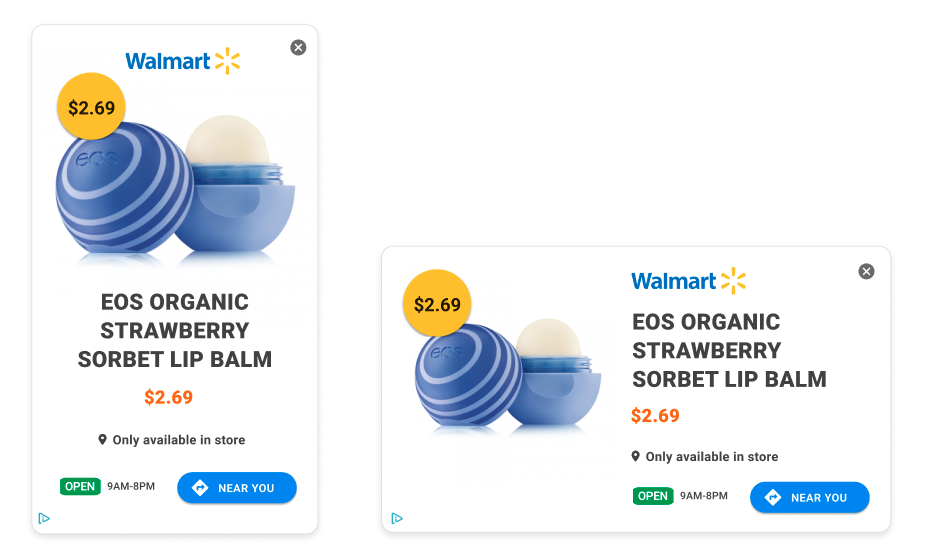 In-store discount ad example