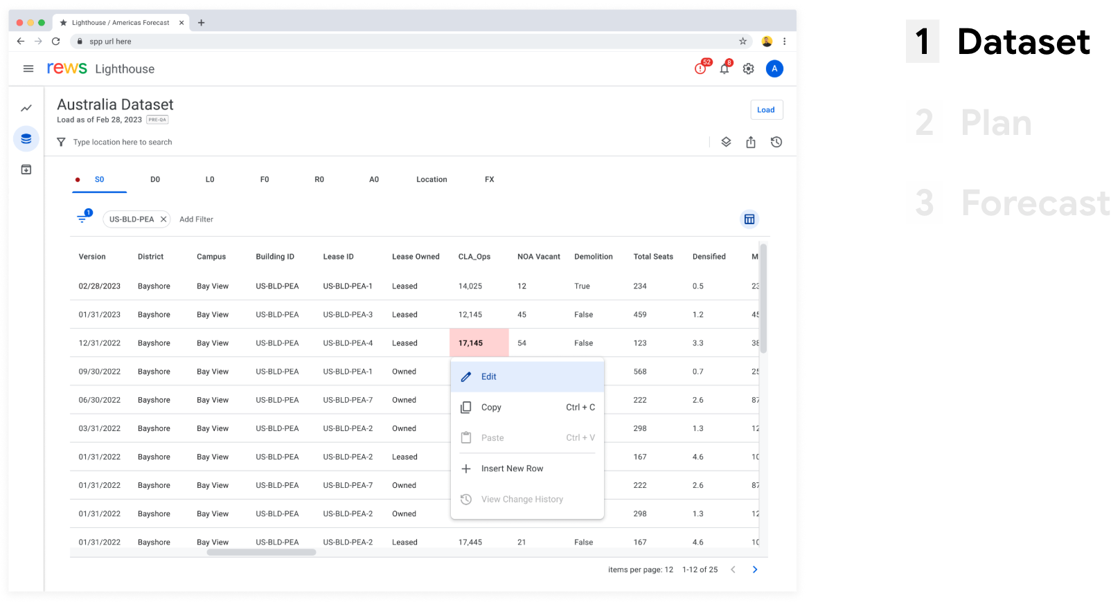 Data validation view