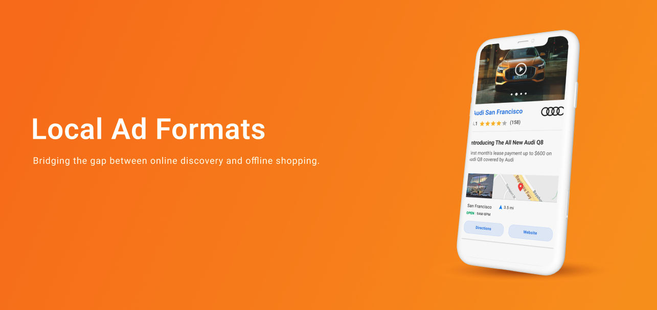 Hero image showing local ad formats on a mobile phone