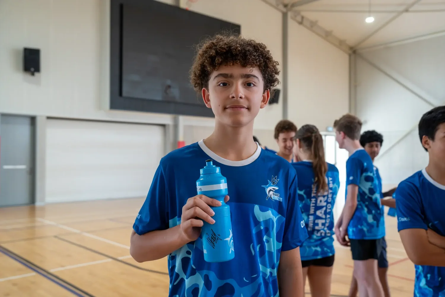 A Sharks athlete at a volleyball session
