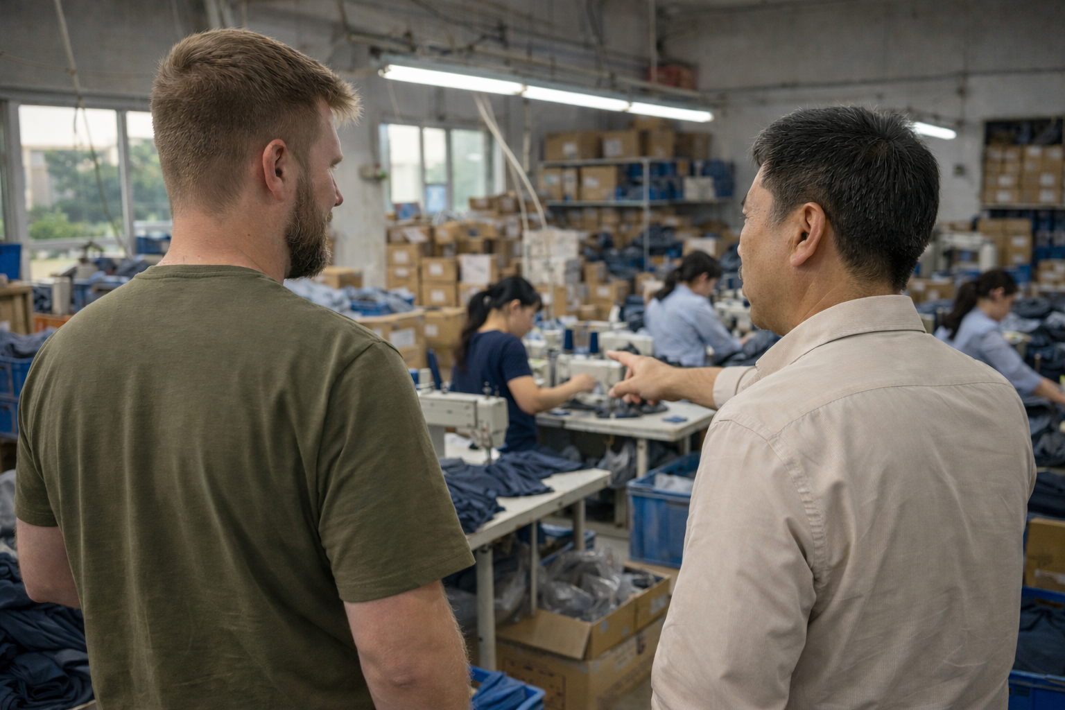 Cosmo Sourcing team during a Vietnam factory visit and walkthrough
