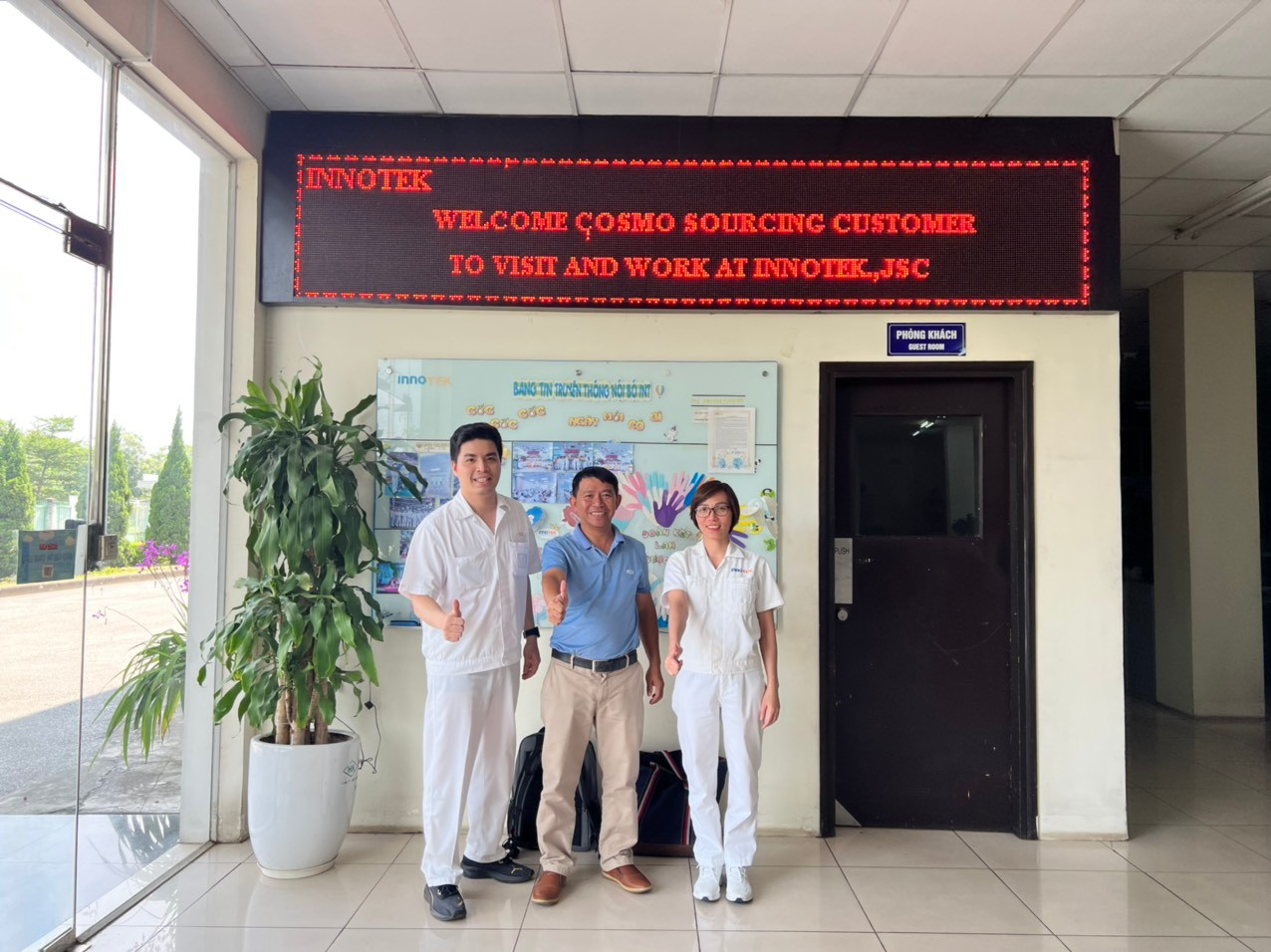 The Cosmo Sourcing team on a factory visit in Vietnam