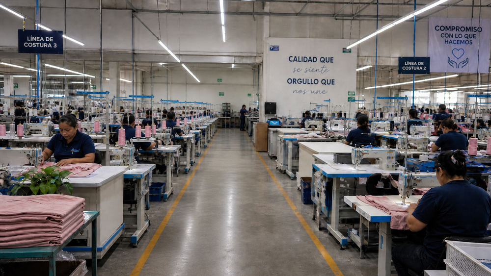 Clothing factory in Mexico producing apparel for the North American market