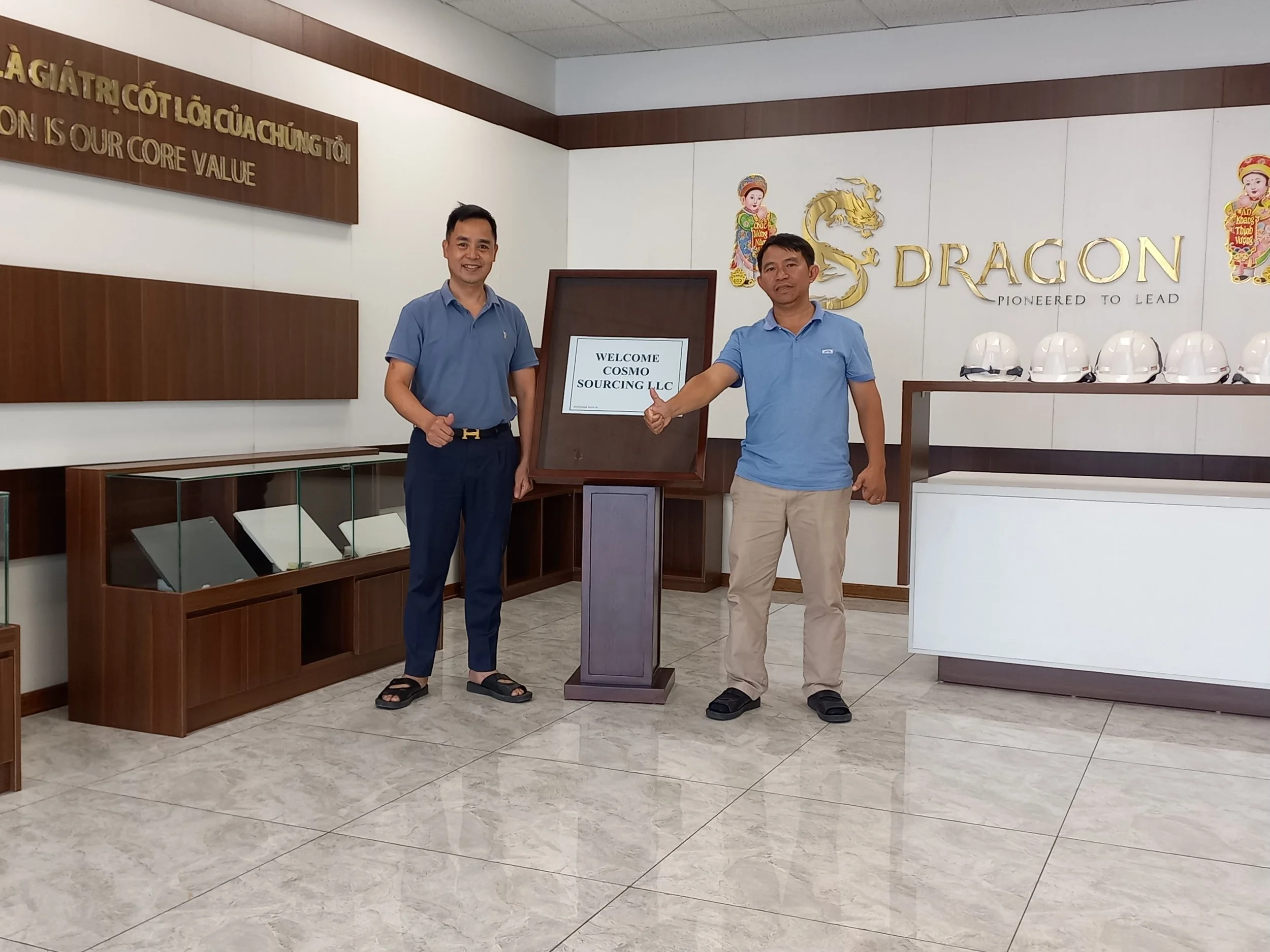 Cosmo Sourcing team on a factory visit in Vietnam