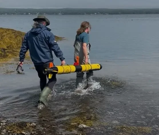 Launching the EcoMapper.