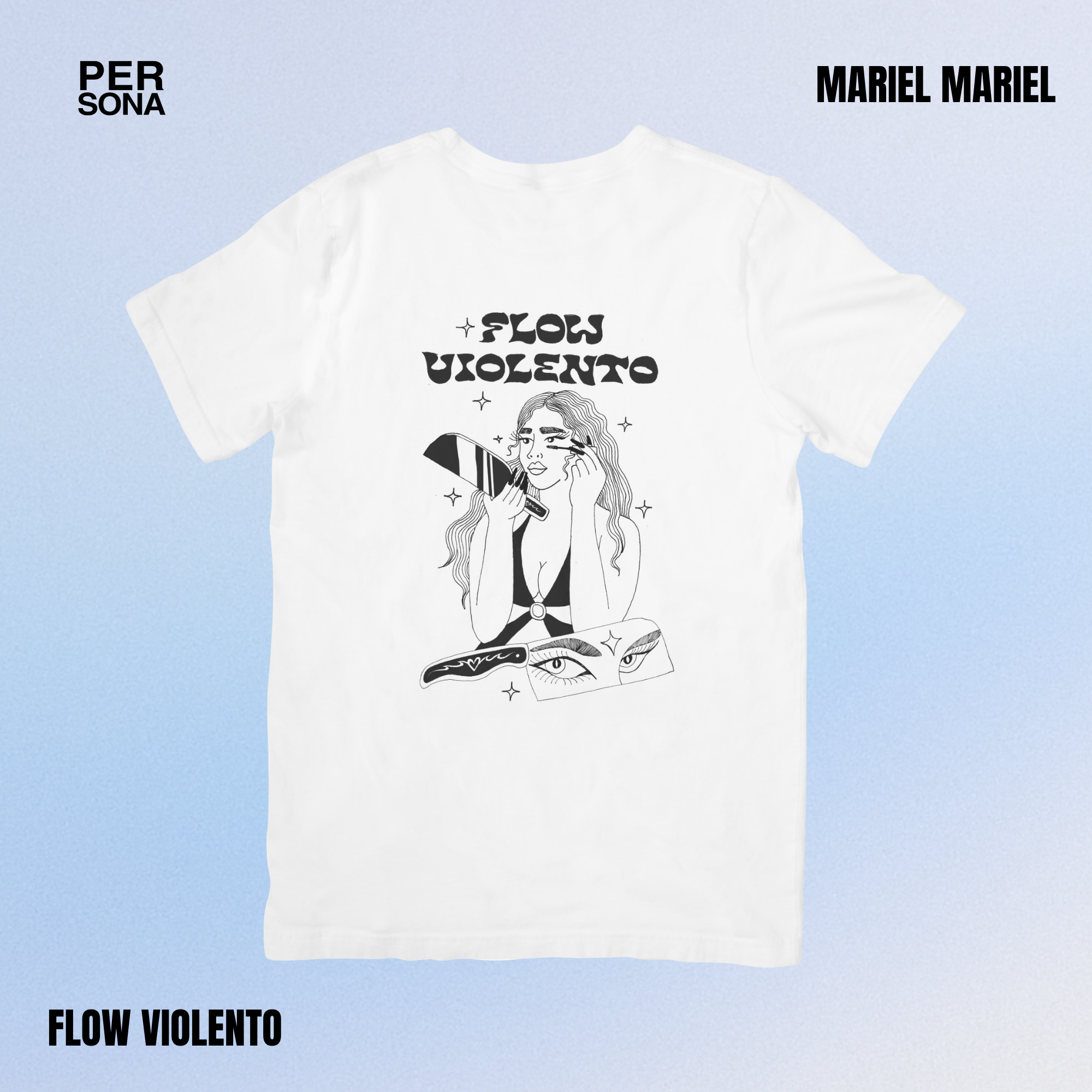 Polera blanca Flow Violento de Mariel Mariel