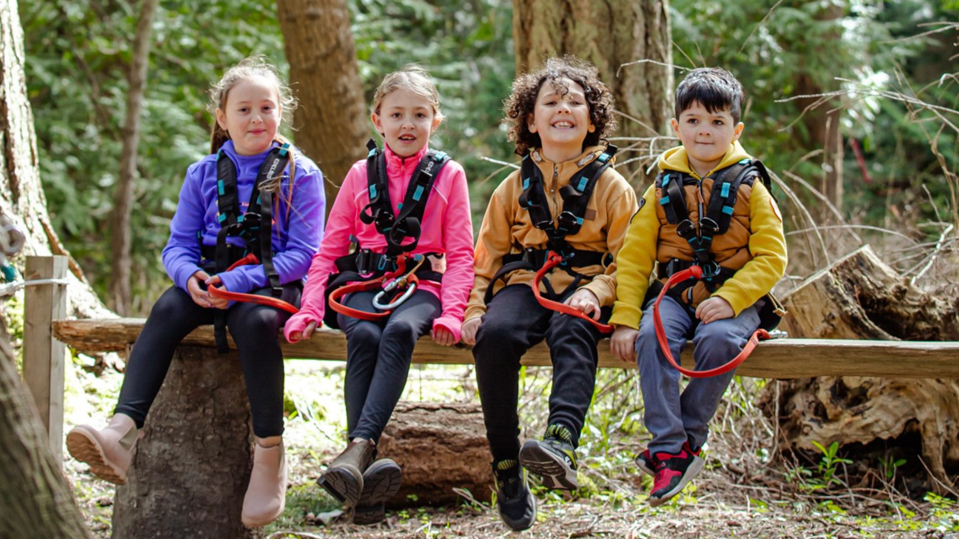 Group of students taking a break together during their visit