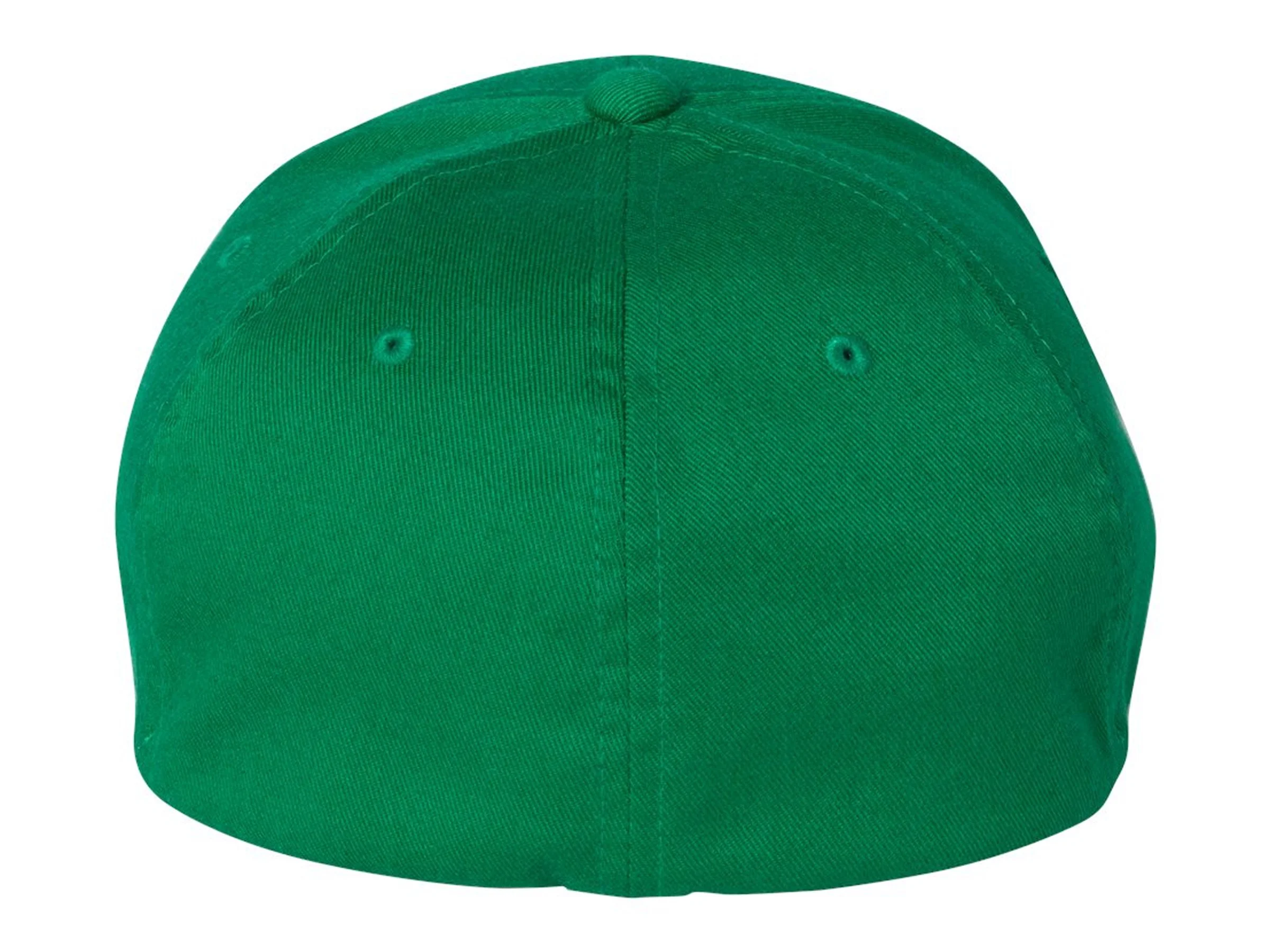 close-up photo of a fitted or stretch-fit hat back with no closure