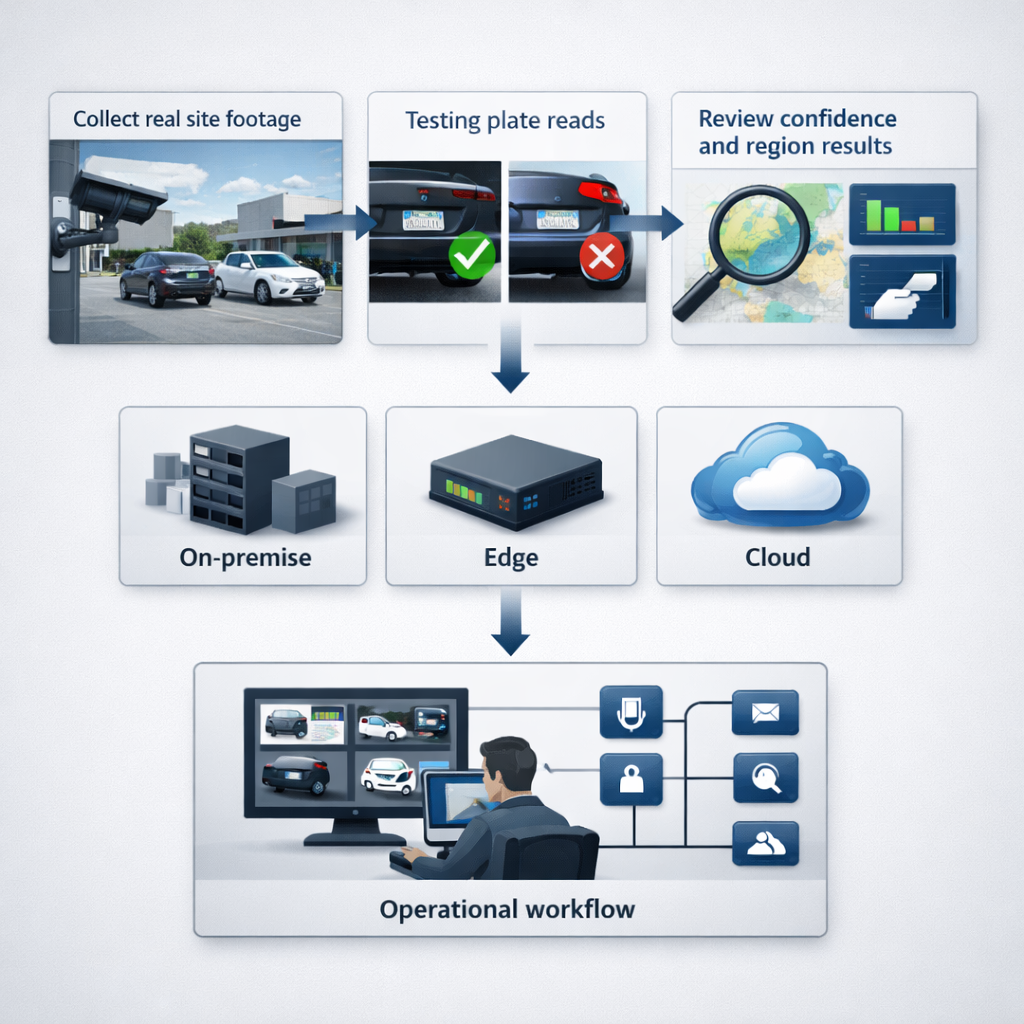 Field test workflow for choosing an LPR deployment model