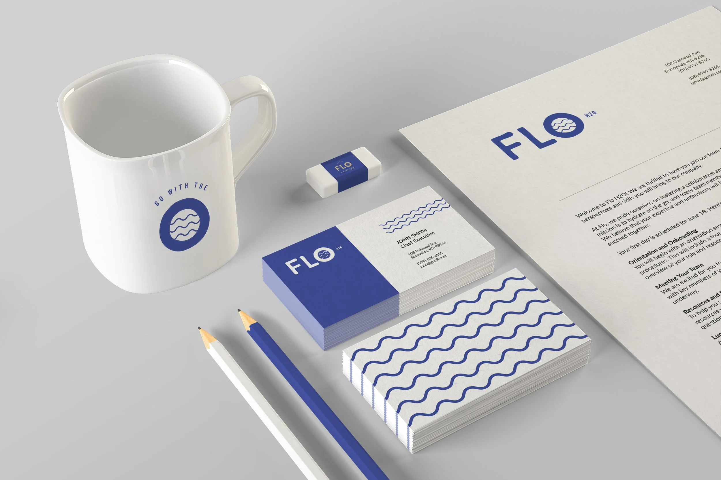 FLO brand identity application