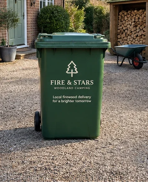 Reusable firewood bin on the same driveway