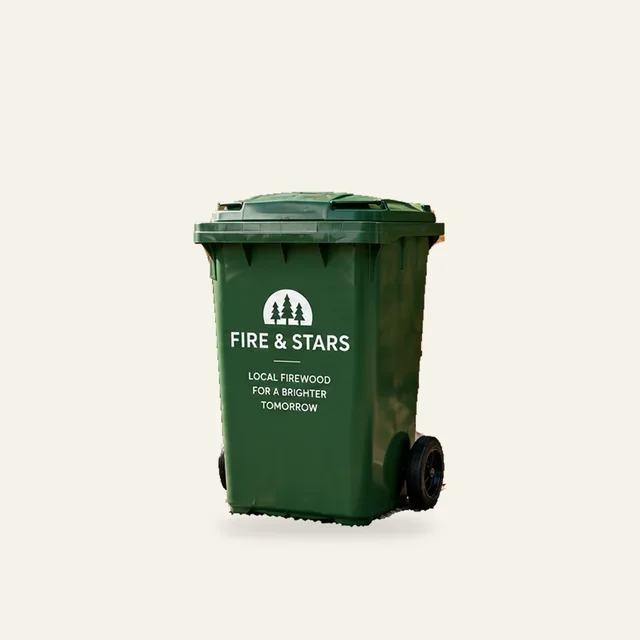 Small firewood bin option, illustrative model