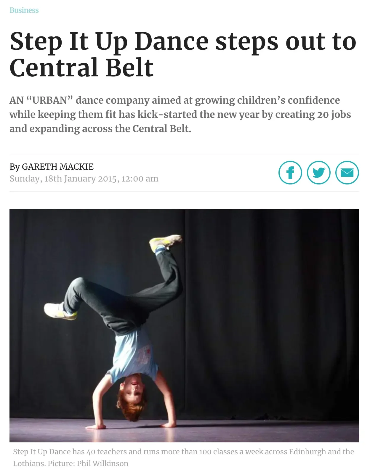 The Scotsman, 2015: Step It Up Dance steps out to Central Belt