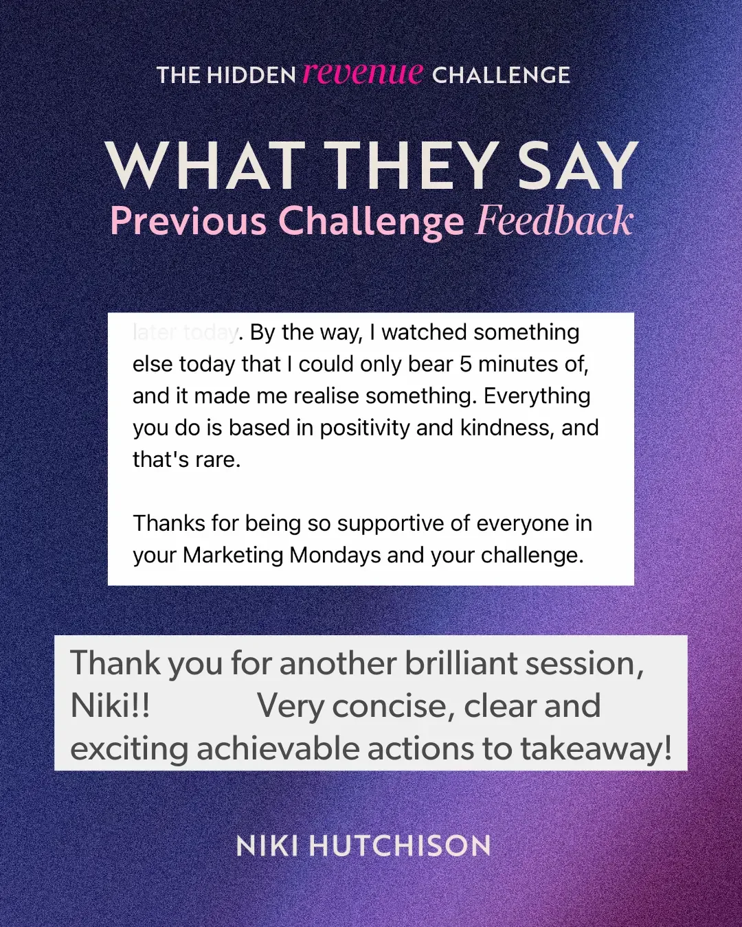 Challenge testimonial