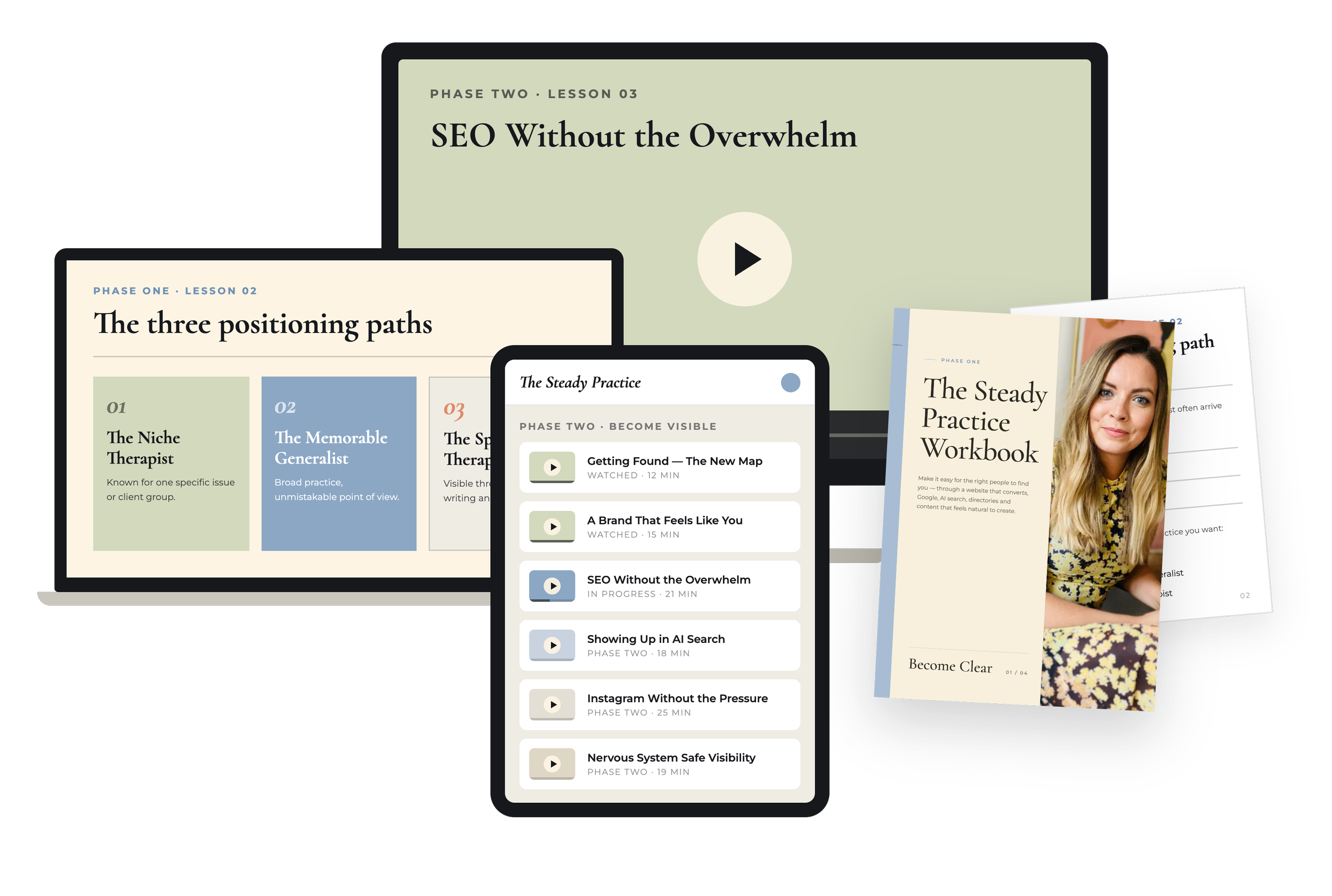 The Steady Practice — course lessons, portal and workbook