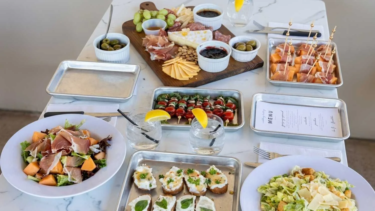 Engagement party bar and cocktail hour