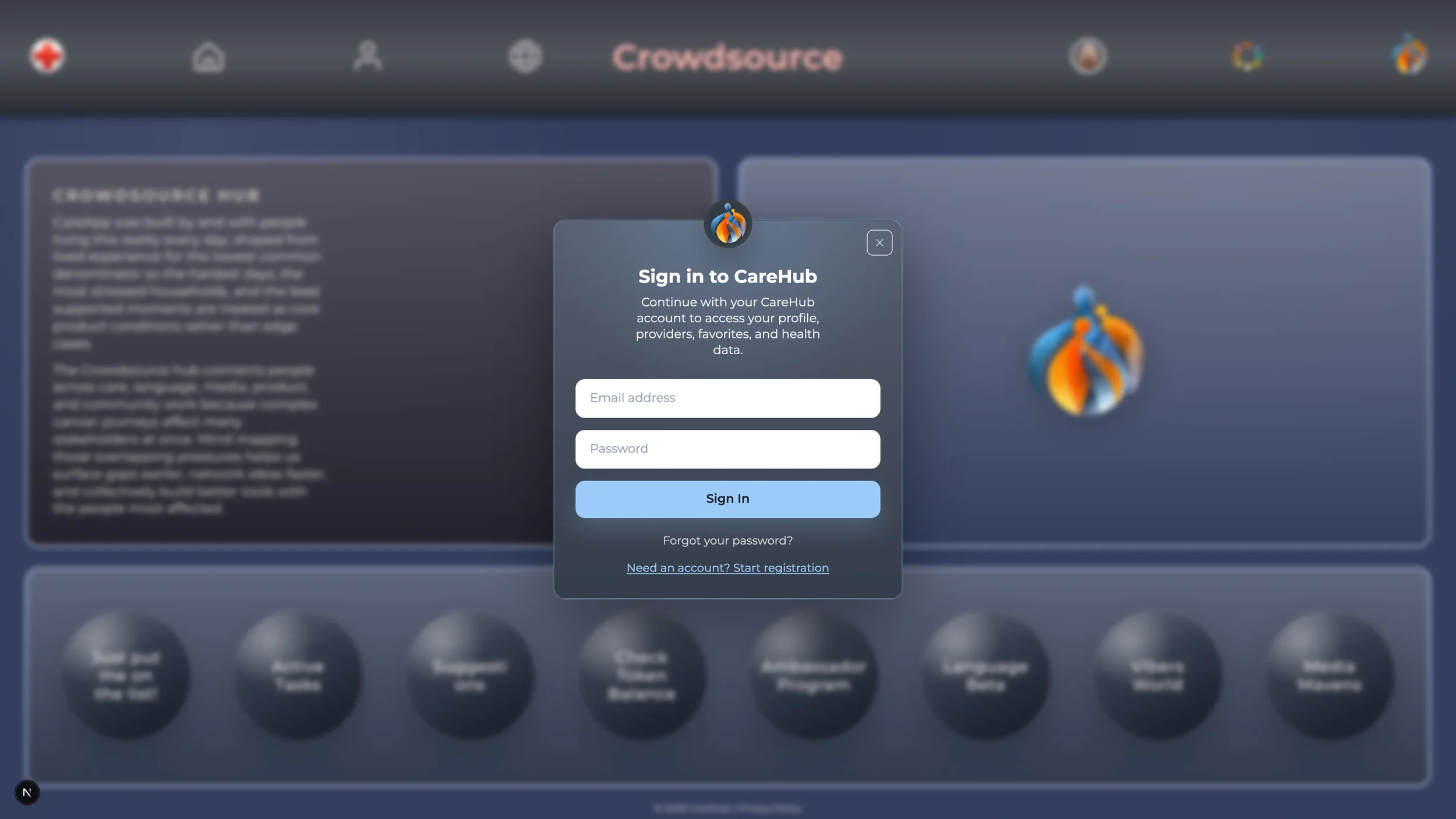 Crowdsource token-balance login gate modal