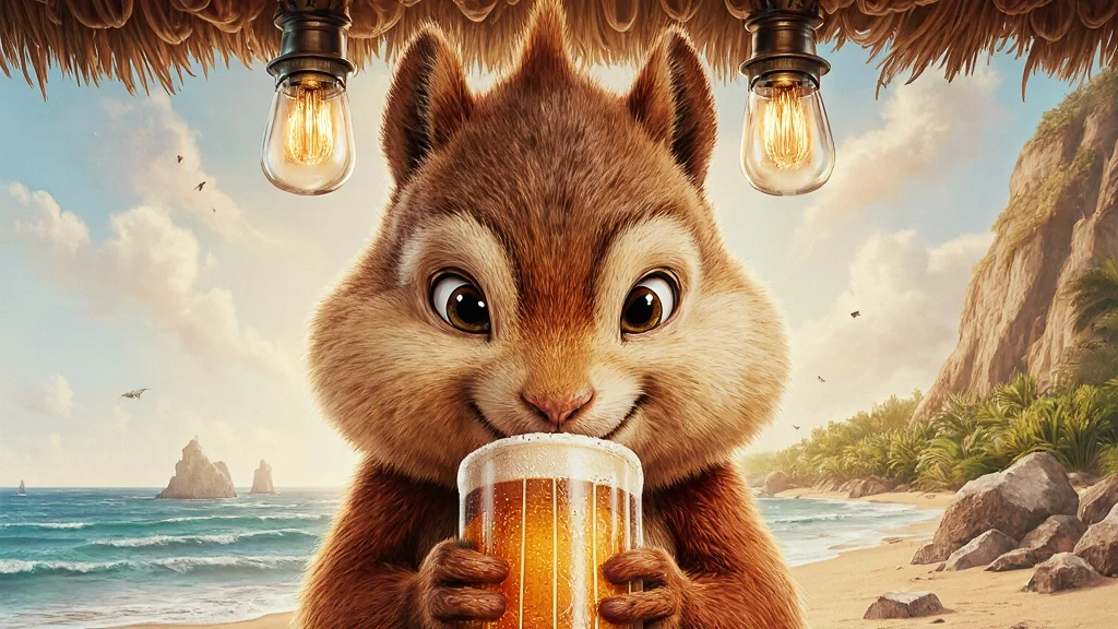 Light beer chipmunk artwork