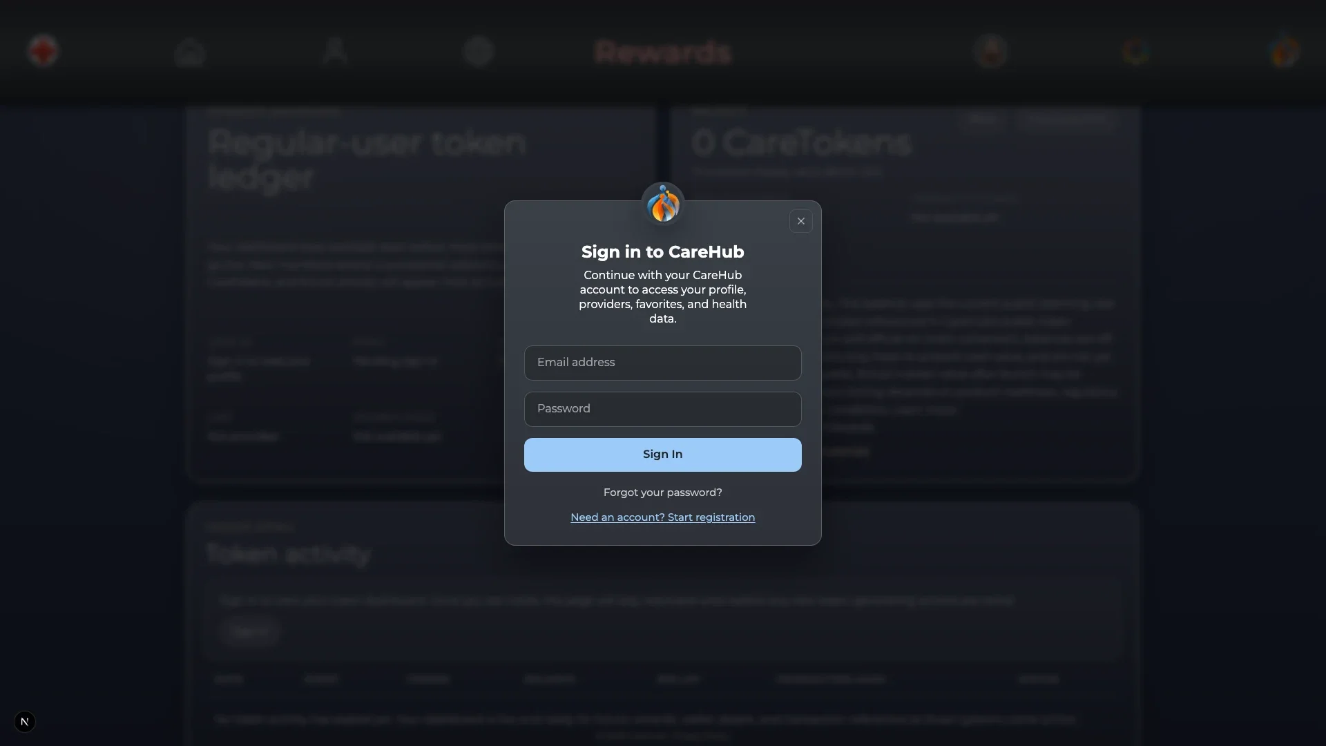 Rewards dashboard login gate