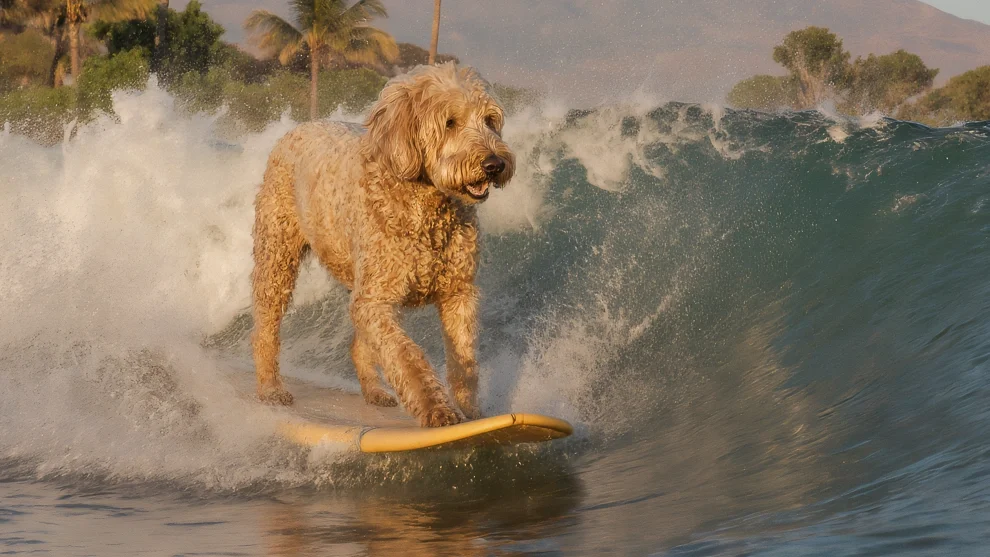 Rupert, Daddy's goldendoodle, the companion behind Ask Rupert.
