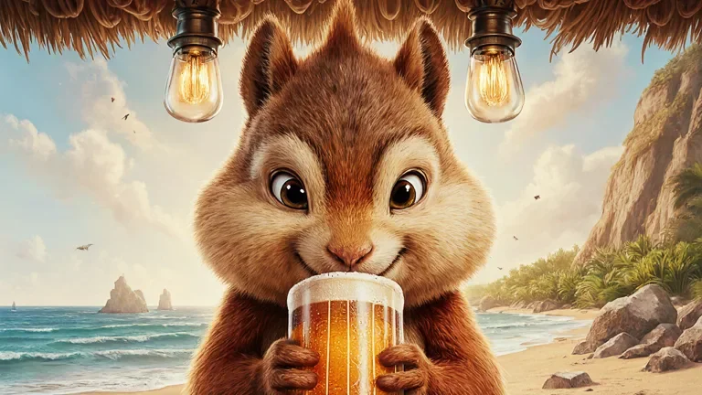 Light beer chipmunk artwork