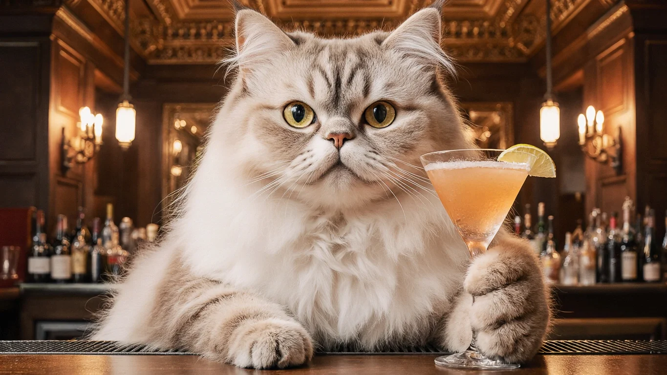Cocktail cat artwork