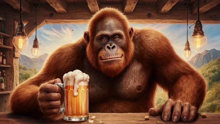 Beer orangutan artwork