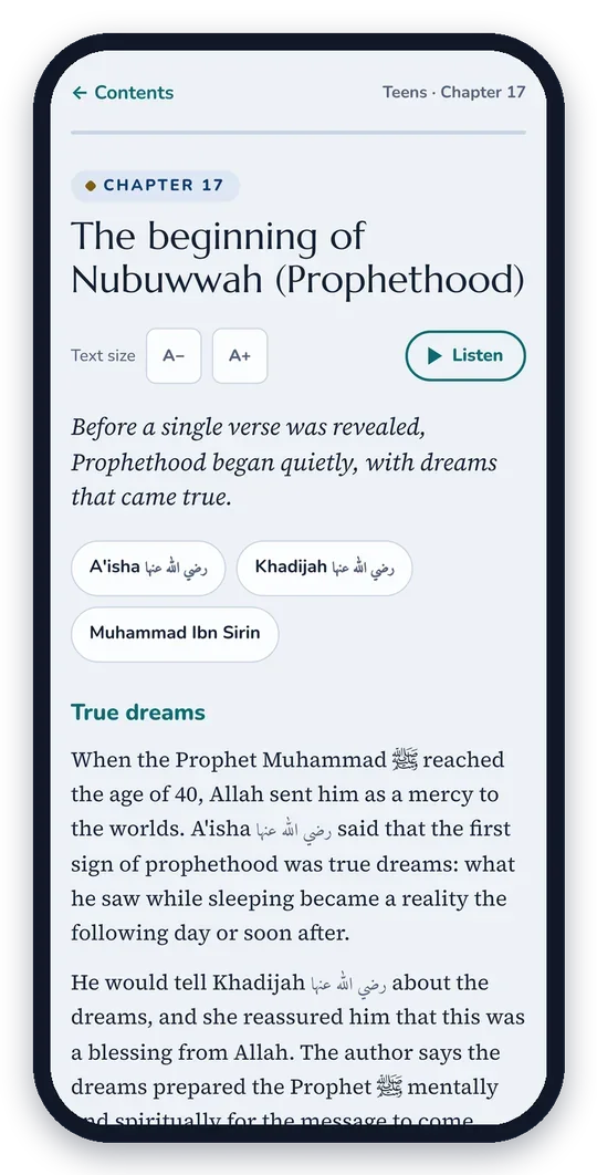 A Teens chapter in the app