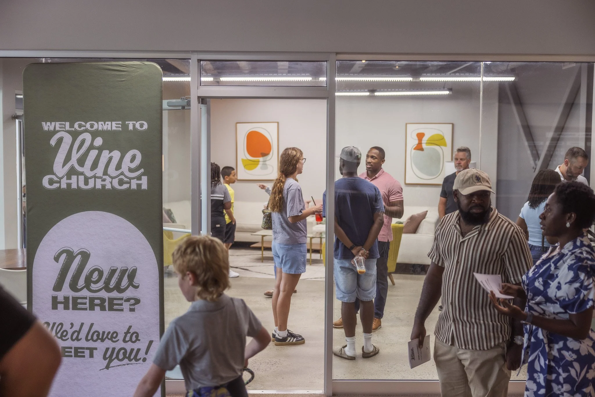 Meeting new people at Vine Church