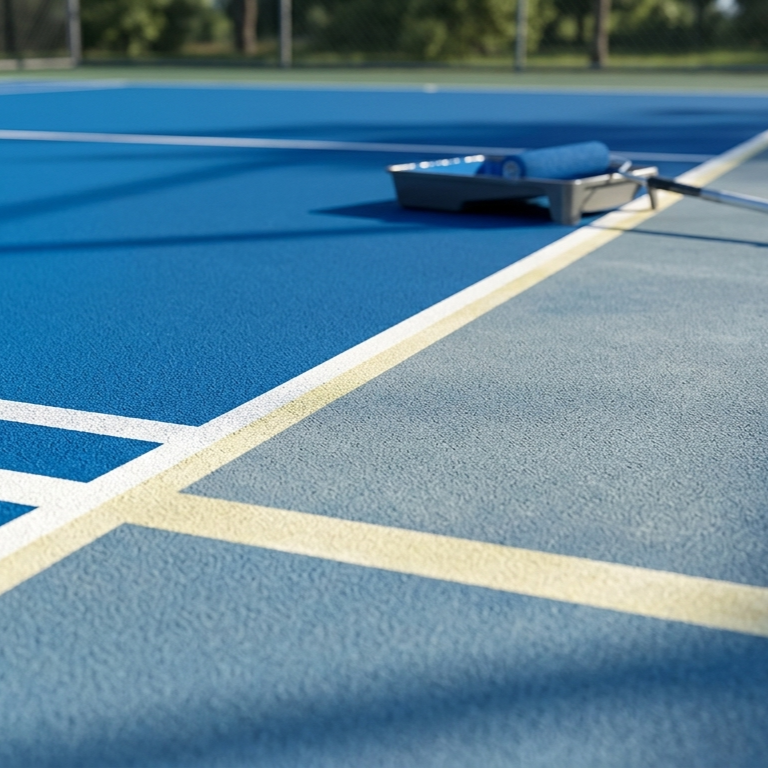 cracked sun faded sport court surface colors
