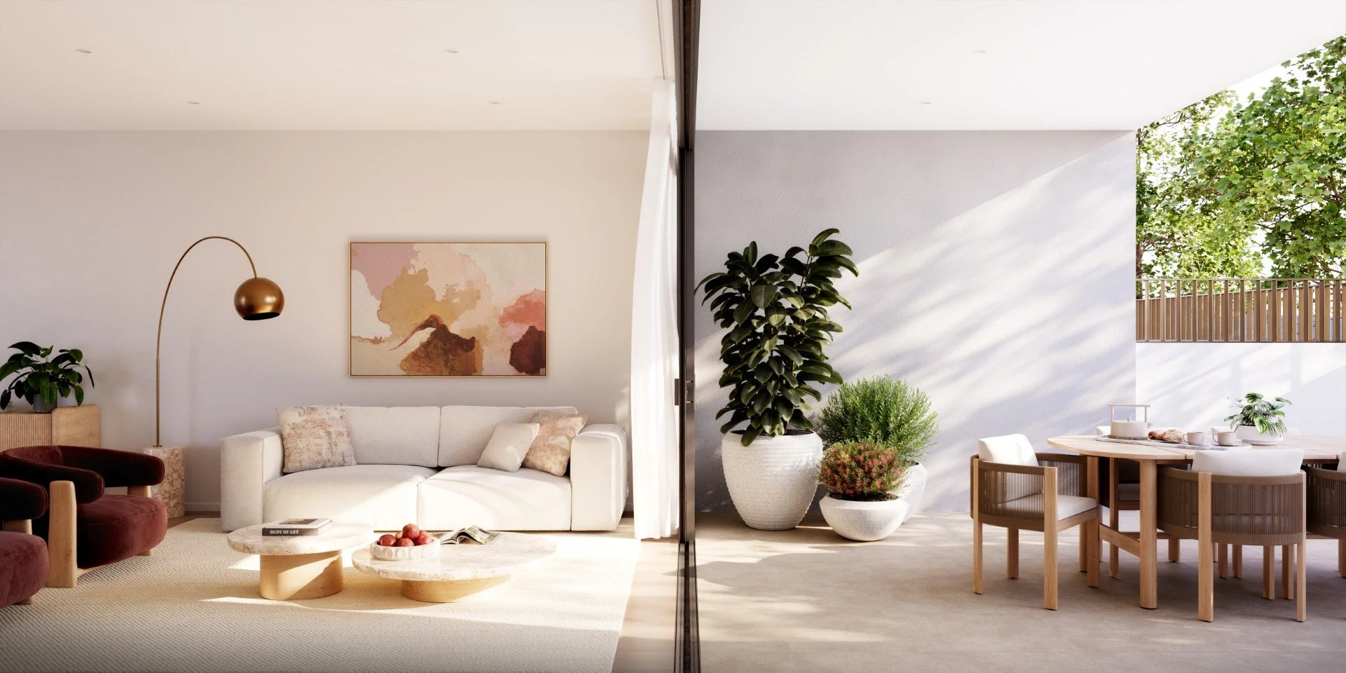 Keira Place — ground floor living with private courtyard