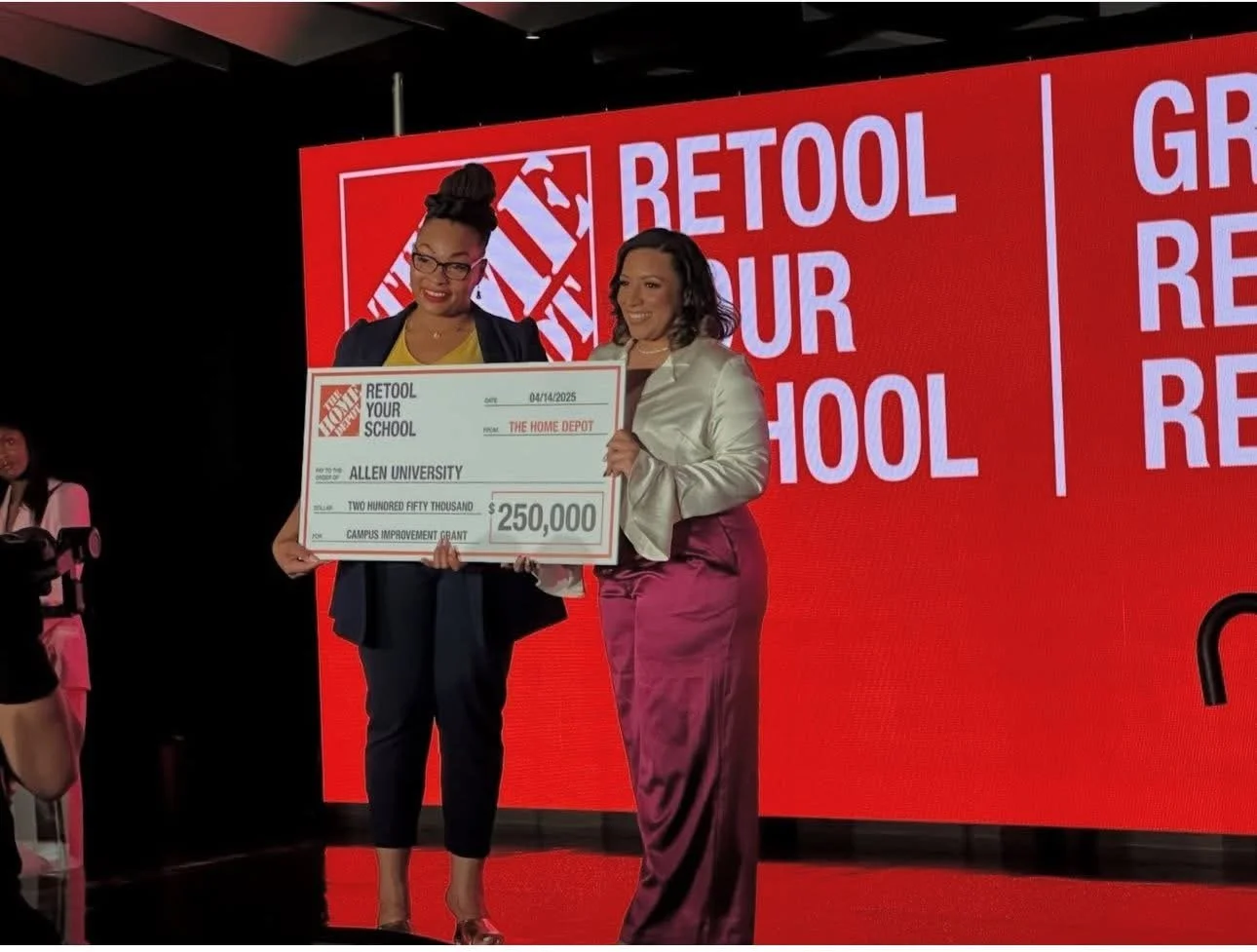 The Home Depot presents a $250,000 gift to Allen University