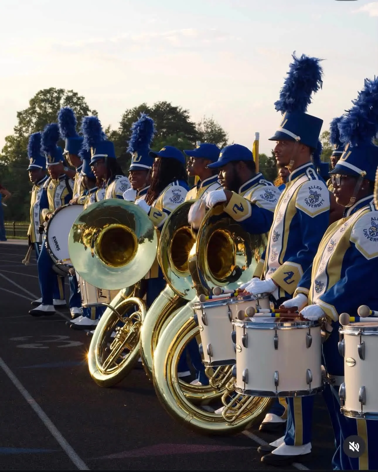 The marching band brass section