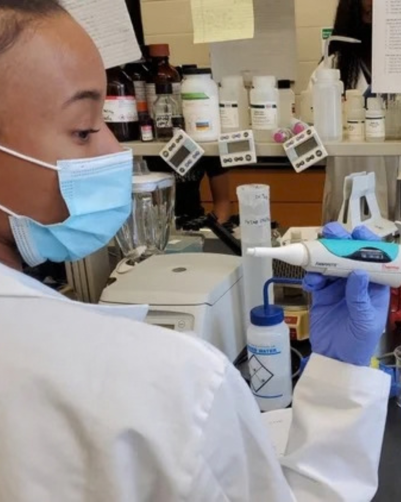 An Allen student working in a science lab