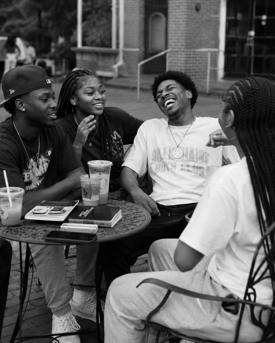 Students together in a residence hall common area