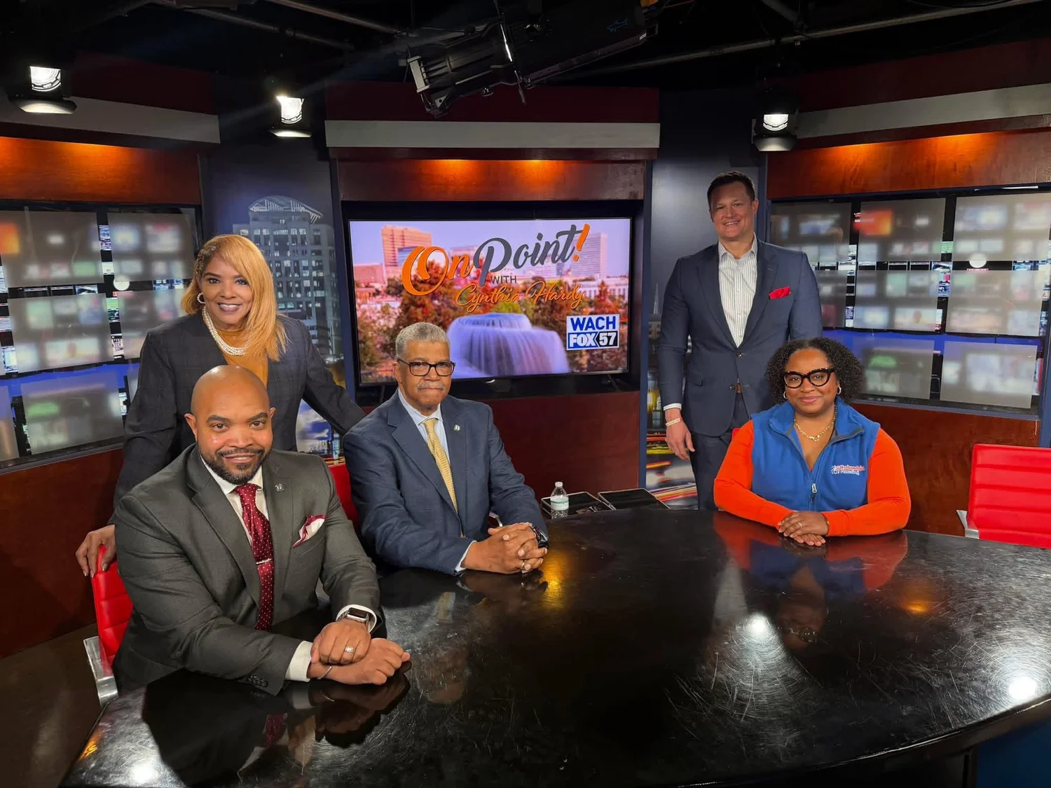 Allen University’s President and Vice President for Institutional Advancement at the WACH Fox 57 studio