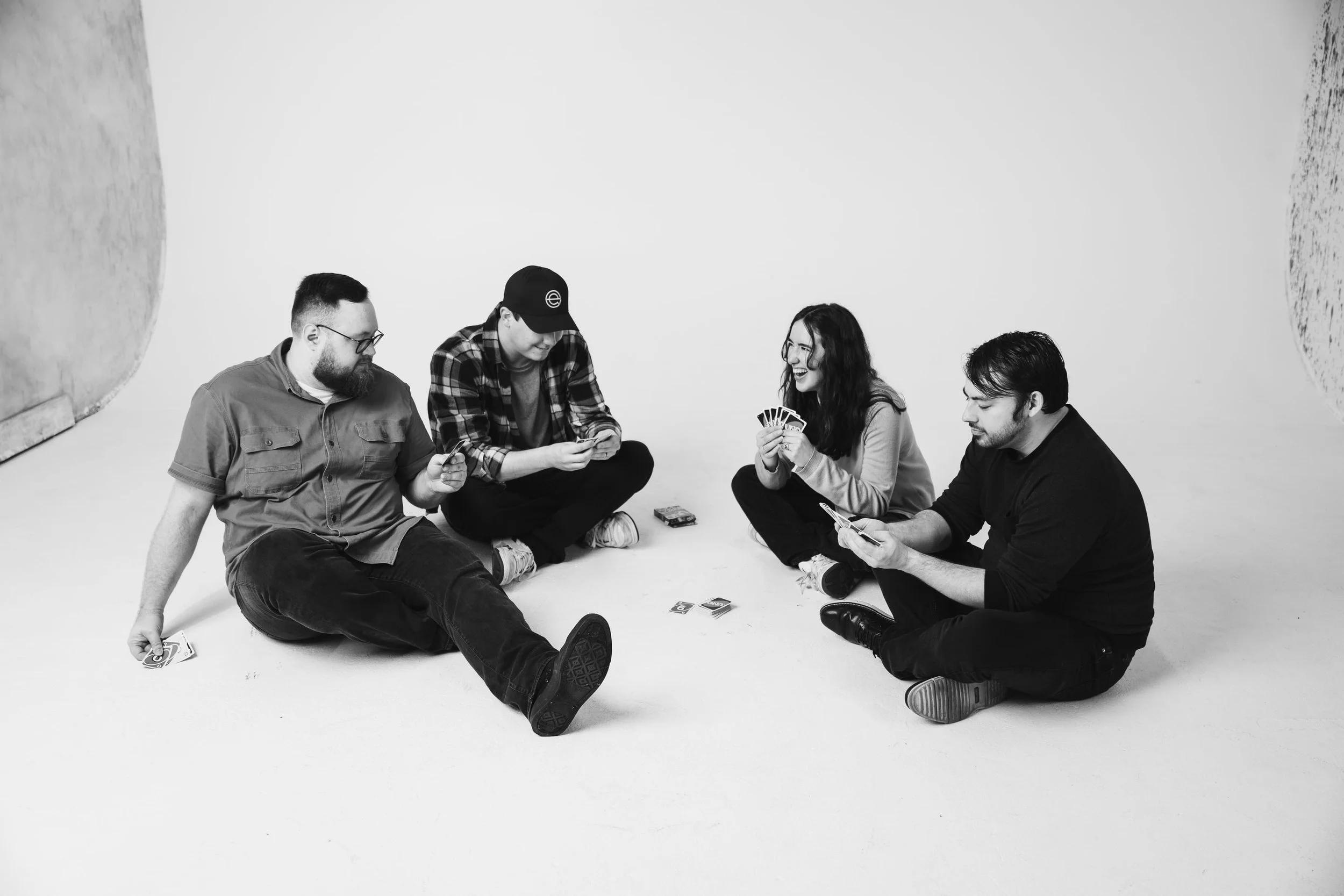 Ernest Media Productions team playing Uno