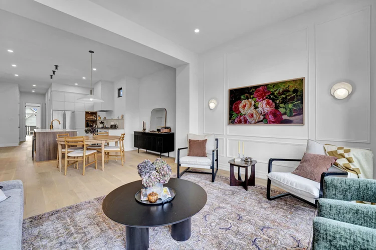 Living area looking toward the dining room at 248 Main Street