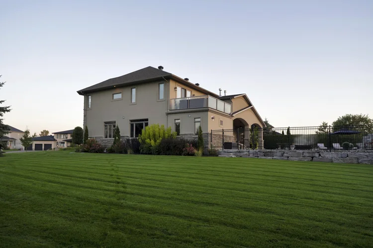 Rear grounds at sunrise at 812 McManus