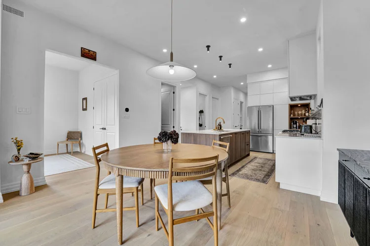 Dining area and pendant lighting at 248 Main Street