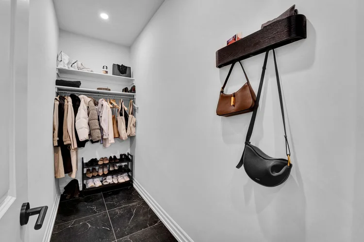Entry storage and coat hooks at 248 Main Street
