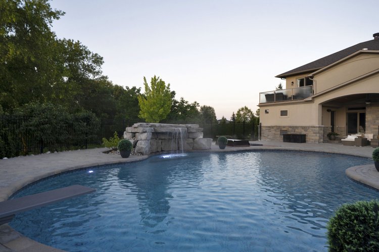 Pool and terrace at sunrise at 812 McManus