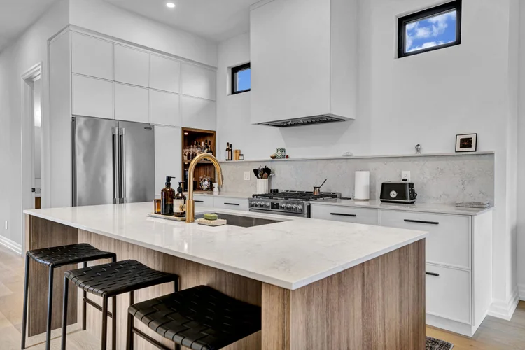 Kitchen island detail at 248 Main Street