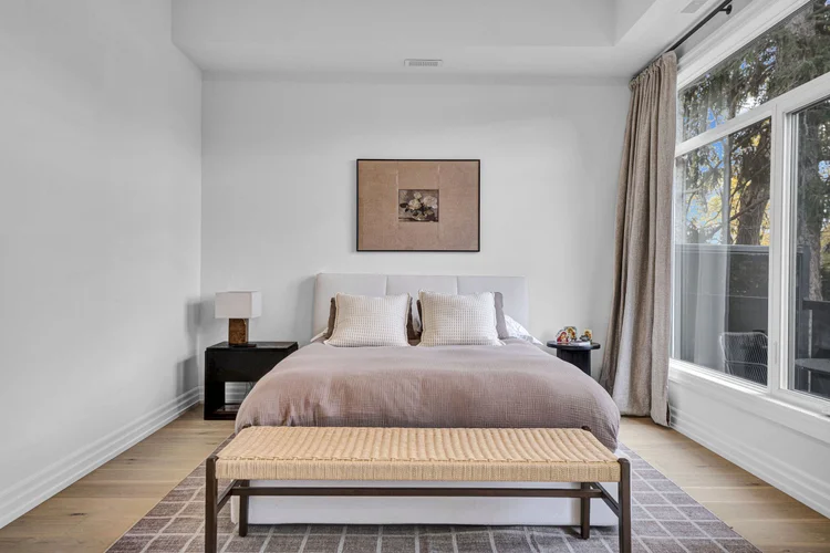 Bedroom and large windows at 248 Main Street