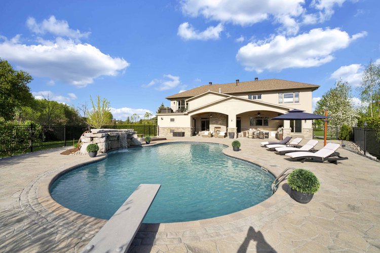 Pool and surrounding terrace at 812 McManus Avenue